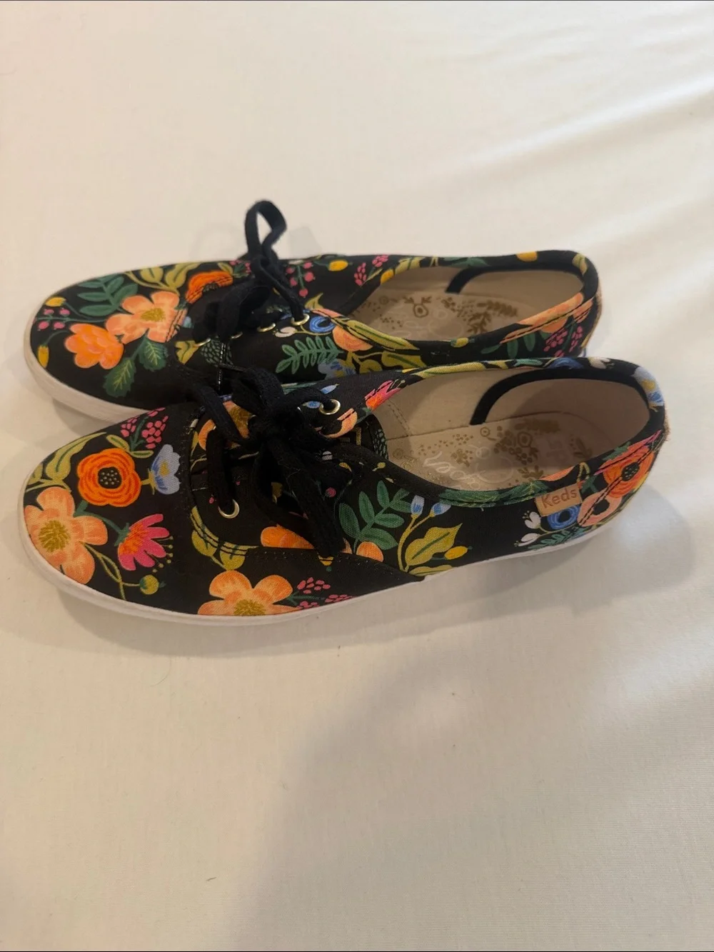 Keds raffle paper company Floral Canvas Lace-Up Sneakers - Black Multi